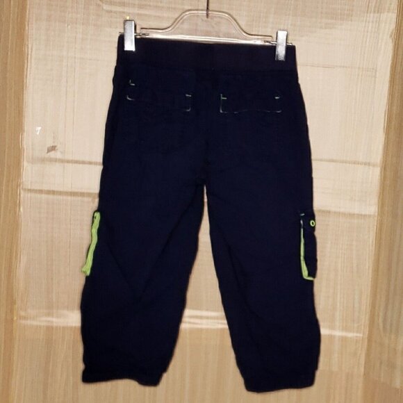 Justice Girls Navy Capri Pants Lime Green Trim 10 - Picture 4 of 9